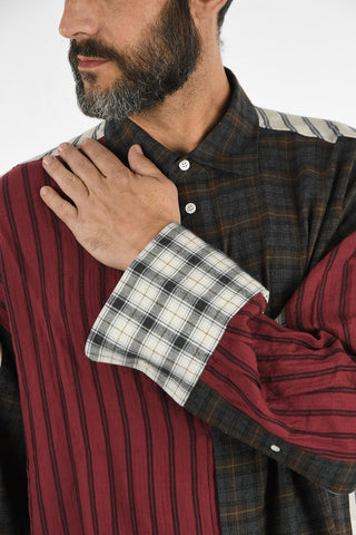 camicia Oversize a Righe e Quadri