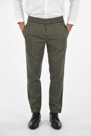 check drawstring waist Pants