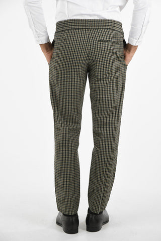 check drawstring waist Pants