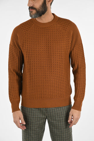 cable knit crew-neck sweater