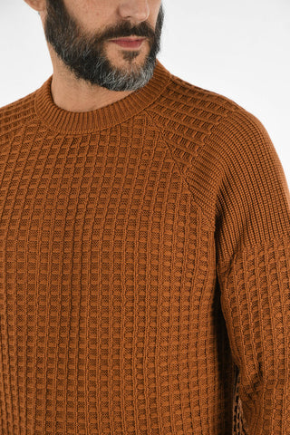 cable knit crew-neck sweater