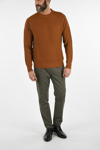 cable knit crew-neck sweater