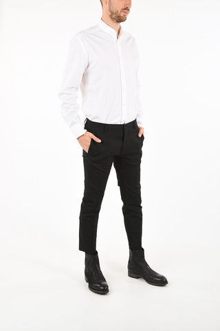Virgin Wool Cropped Single Pleat Pants