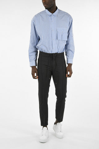 Drawstring Waist Single Pleat Pants