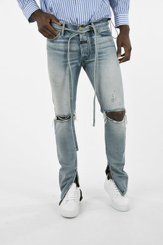 distressed jeans Zip Sulla Caviglia 15cm