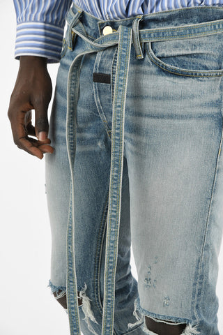 distressed jeans Zip Sulla Caviglia 15cm