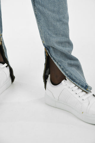distressed jeans Zip Sulla Caviglia 15cm