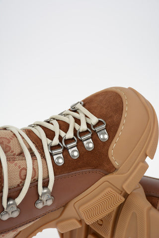 Leather and Fabric Ankle Boots