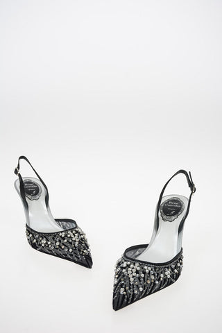 7cm Slingback SANDERELLA with Strass and Pearl