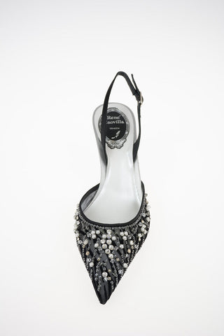 7cm Slingback SANDERELLA with Strass and Pearl