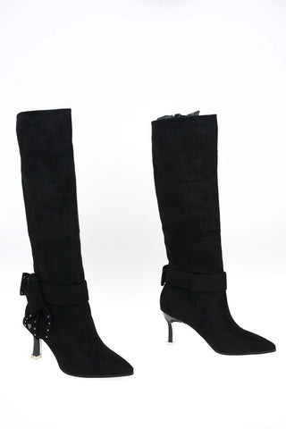 8cm Faux Suede Leather Boots