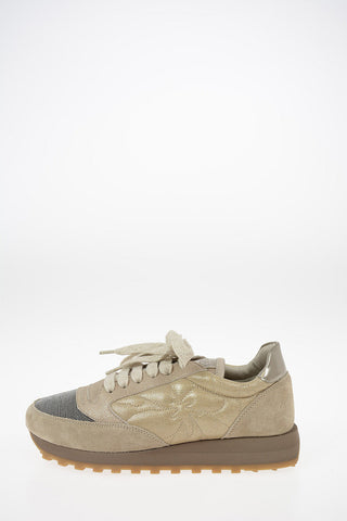 Leather Glittered Sneakers