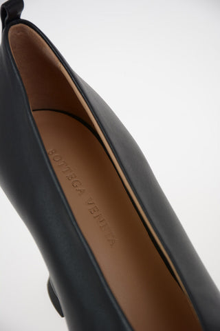 Leather Spool Heel Pumps 8 cm