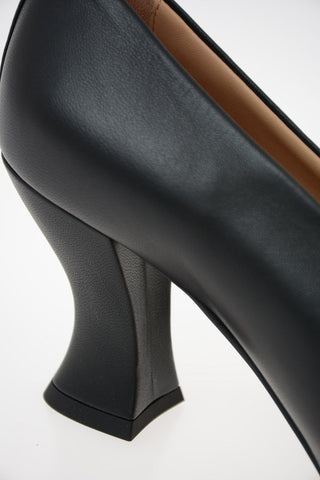 Leather Spool Heel Pumps 8 cm