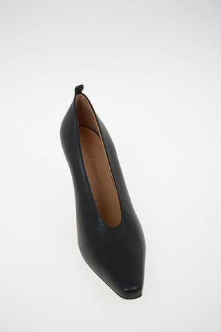 Leather Spool Heel Pumps 8 cm