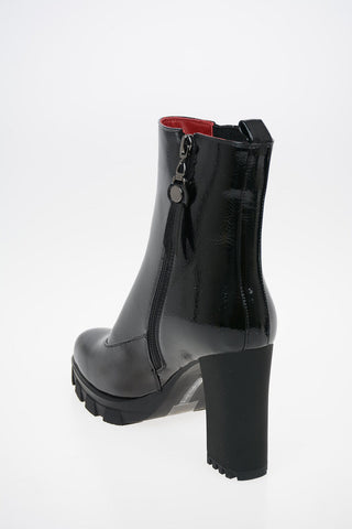 10cm Faux Leather Ankle Boot