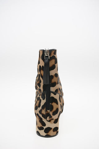4cm Leopard Printed Ankle Boot with Bow