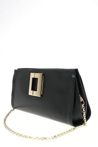 Leather Pochette with Chain