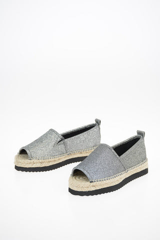 MICHAEL Glittered Fabric Peep Toe HASTINGS Espadrilles
