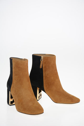 7cm Suede Leather Two-Tone GIGI Booties
