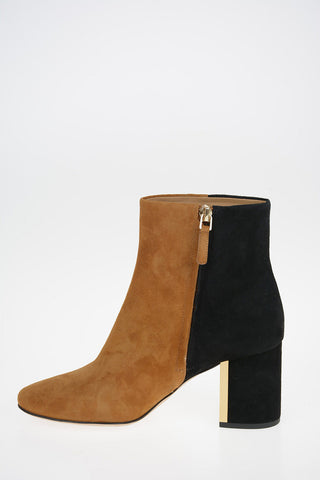 7cm Suede Leather Two-Tone GIGI Booties