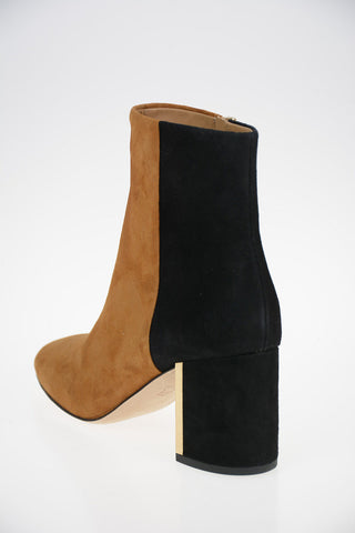 7cm Suede Leather Two-Tone GIGI Booties
