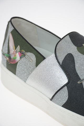 Glitter BRIGHT LD BROSSE' Slip on sneakers with Leather Insert