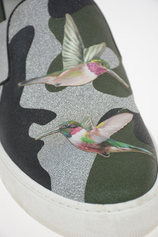 Glitter BRIGHT LD BROSSE' Slip on sneakers with Leather Insert