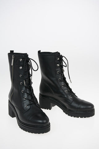 MICHAEL 7cm leather Combat ANAKA boots with Heel