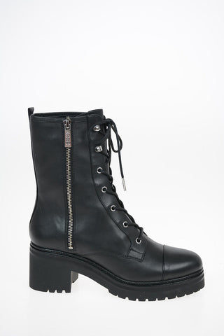 MICHAEL 7cm leather Combat ANAKA boots with Heel