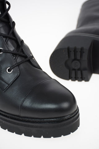 MICHAEL 7cm leather Combat ANAKA boots with Heel