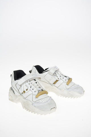 MM22 Leather and Fabric High-top Sneakers