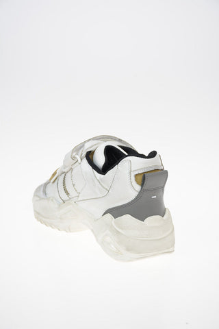 MM22 Leather and Fabric High-top Sneakers