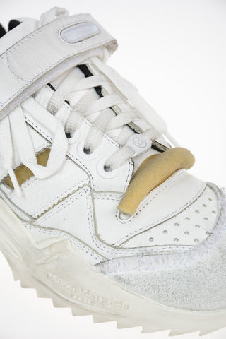 MM22 Leather and Fabric High-top Sneakers