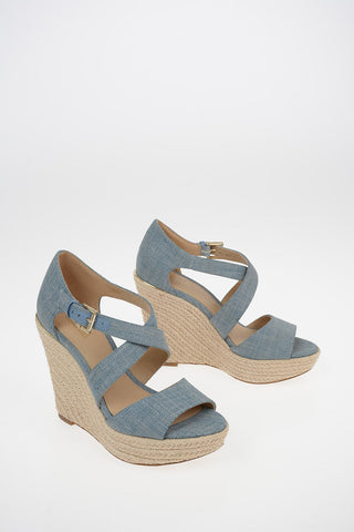 MICHAEL  11cm Denim ABBOTT Wedge sandals