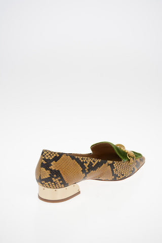 Bit loafer JESSA Stampa Serpente in pelle e in velluto
