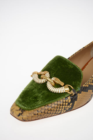 Bit loafer JESSA Stampa Serpente in pelle e in velluto