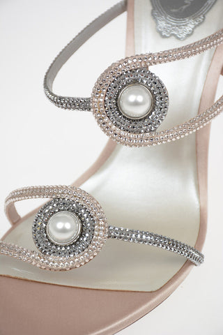 Mules SPILLA in Raso con strass 11cm