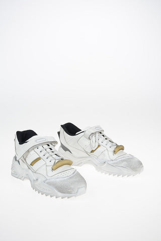 MM22 Leather and Fabric High-top Sneakers