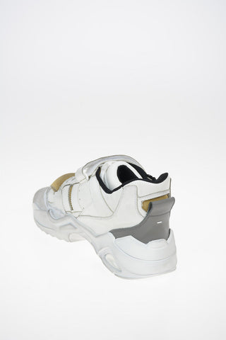 MM22 Leather and Fabric High-top Sneakers