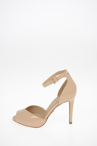 MICHAEL 10cm Patent leather CAMBRIA Peep Toe Ankle-strap D’Orsay pumps