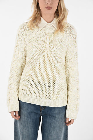 MM6 Cable Knit Crew-Neck Sweater