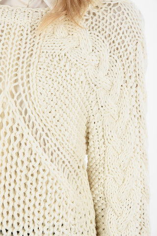 MM6 Cable Knit Crew-Neck Sweater