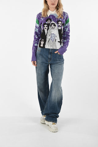 MM1 Embroidered Crew-Neck Sweater