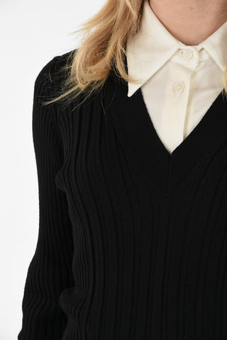 MM4 Ribbed V-Neck Sweater