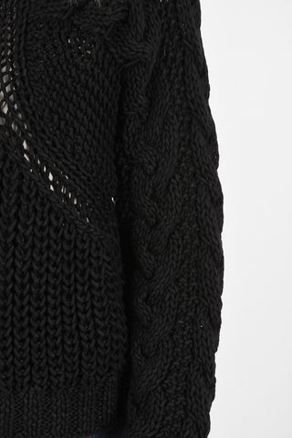 MM6 Cable Knit Lurex Crew-Neck Sweater