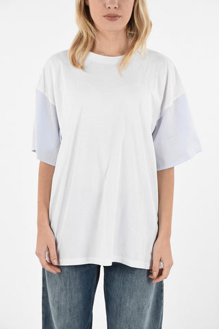 MM6 Oversize T-shirt with Stripe Sleeve Detail