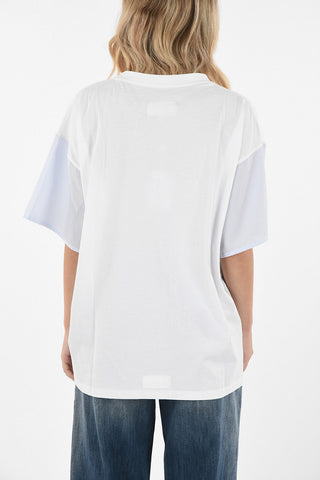 MM6 Oversize T-shirt with Stripe Sleeve Detail