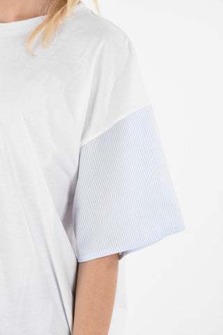 MM6 Oversize T-shirt with Stripe Sleeve Detail