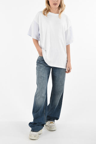 MM6 Oversize T-shirt with Stripe Sleeve Detail